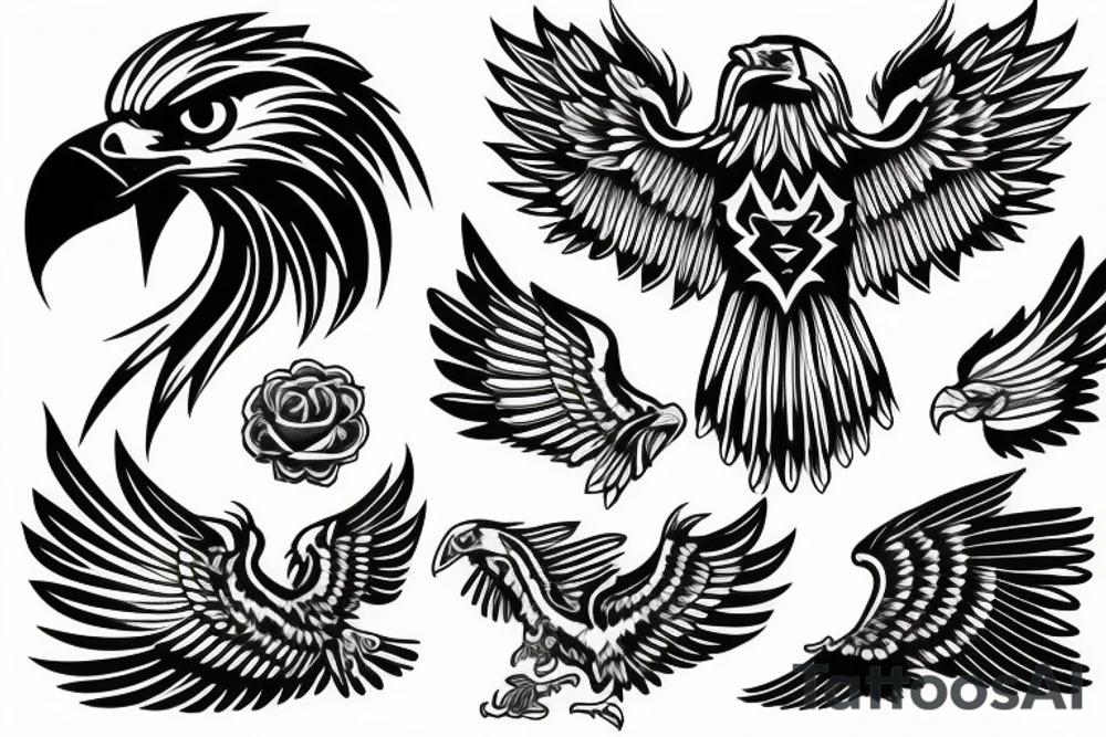 Neotraditional eagle head tattoo idea