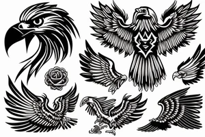 Neotraditional eagle head tattoo idea