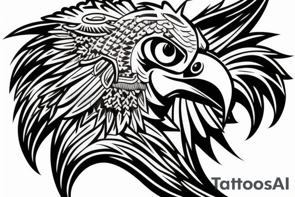 Neotraditional eagle head tattoo idea