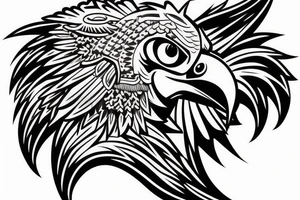 Neotraditional eagle head tattoo idea