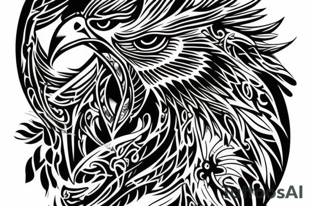 Neotraditional eagle head tattoo idea