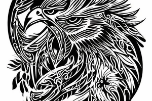 Neotraditional eagle head tattoo idea