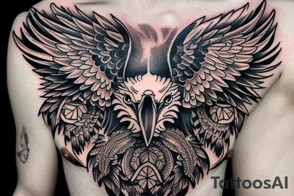 Neotraditional eagle head tattoo idea