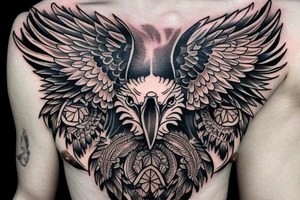 Neotraditional eagle head tattoo idea