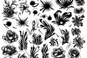 Whispy flowers tattoo idea