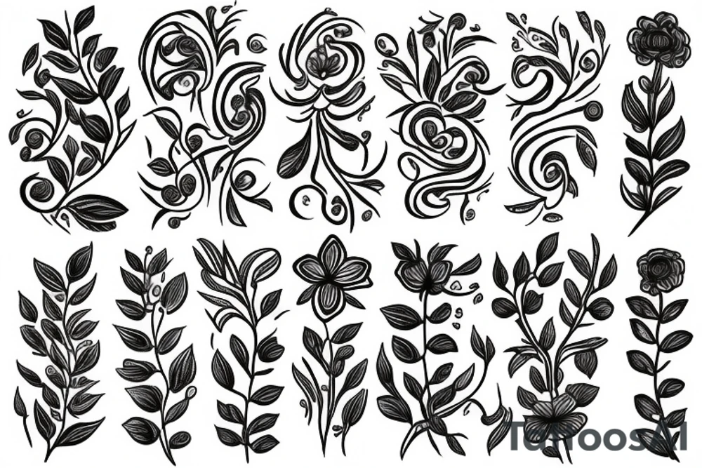 Whispy flowers tattoo idea