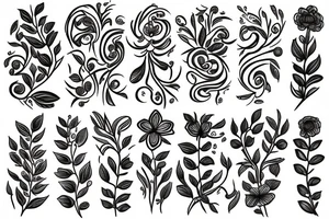 Whispy flowers tattoo idea