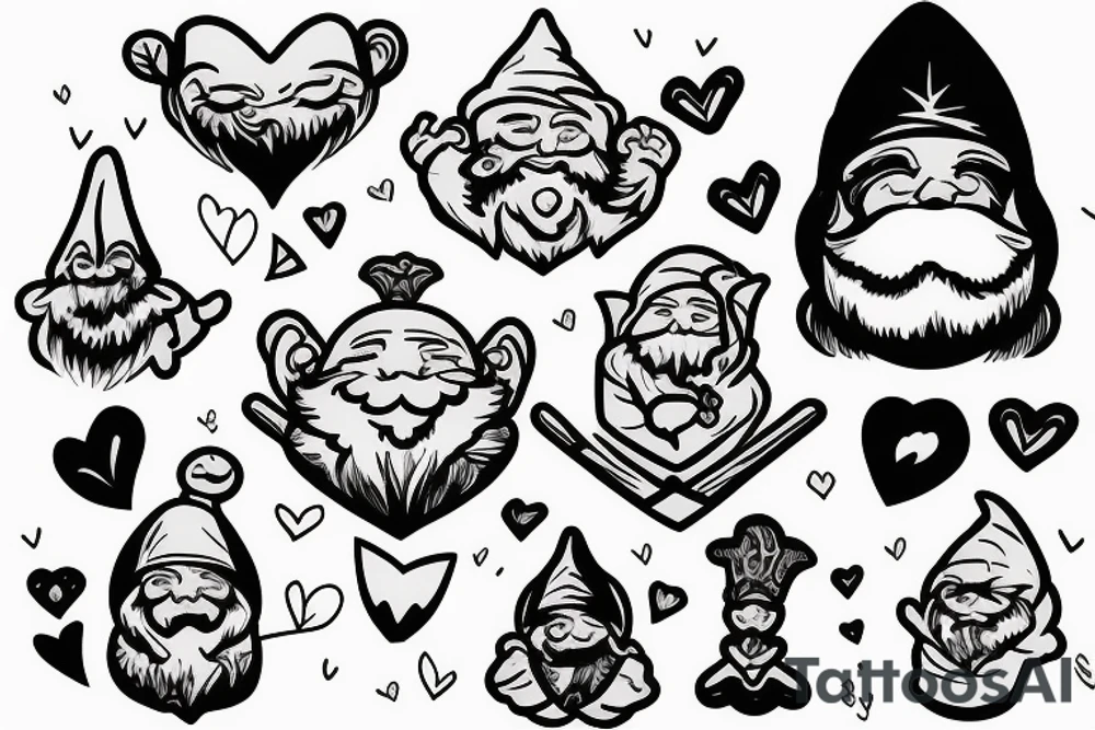 gnome marine twin mom heart true story tattoo idea