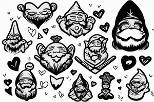 gnome marine twin mom heart true story tattoo idea