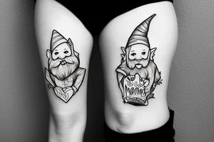 gnome marine twin mom heart true story tattoo idea