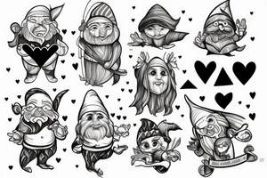 back 
gnome marine twin mom heart true story tattoo idea