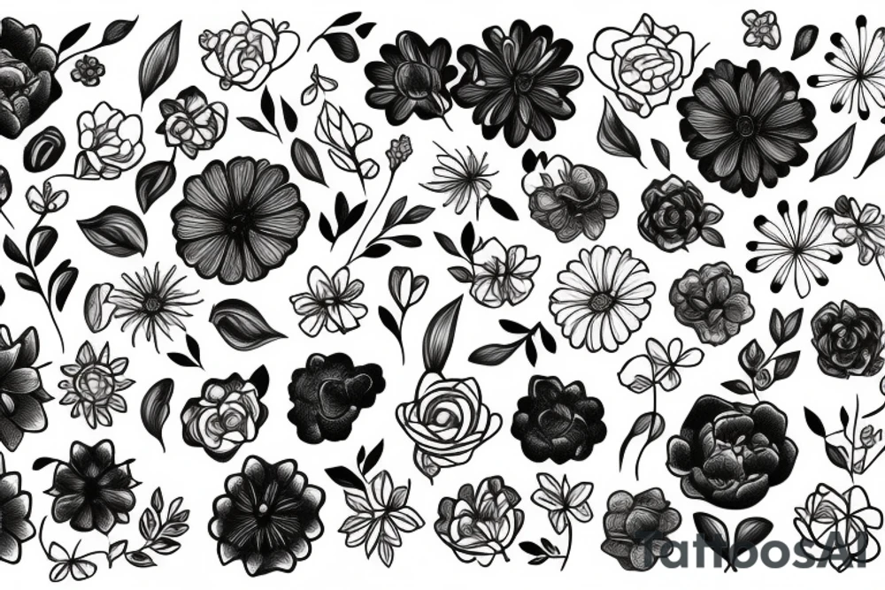 Soft flowers tattoo idea