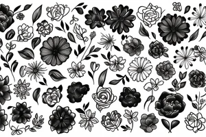 Soft flowers tattoo idea
