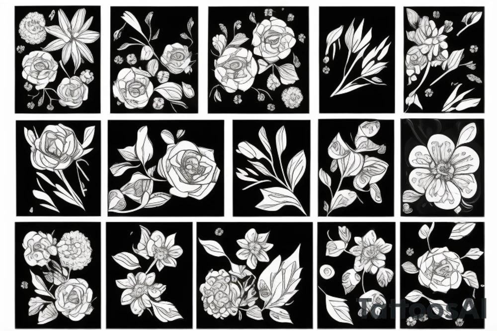 Soft flowers tattoo idea