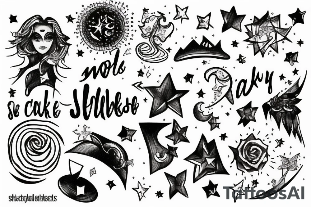 She walks in starlight in a world far away tattoo idea