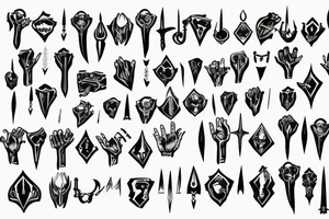 Prayer hands holding dagger tattoo idea