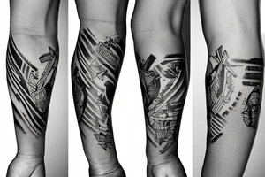Forearm sleeve with Brazilian flag tattoo idea