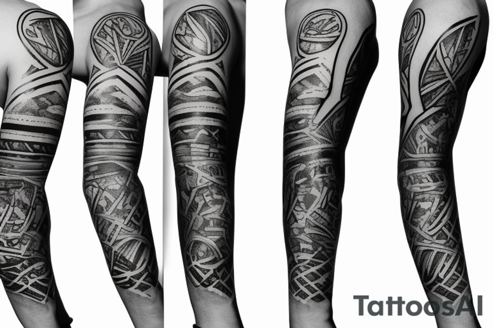 Forearm sleeve with Brazilian flag tattoo idea