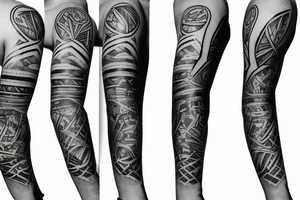 Forearm sleeve with Brazilian flag tattoo idea