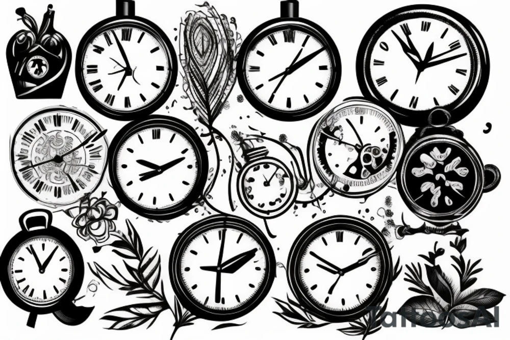 Broken clock tattoo idea