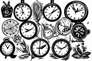 Broken clock tattoo idea