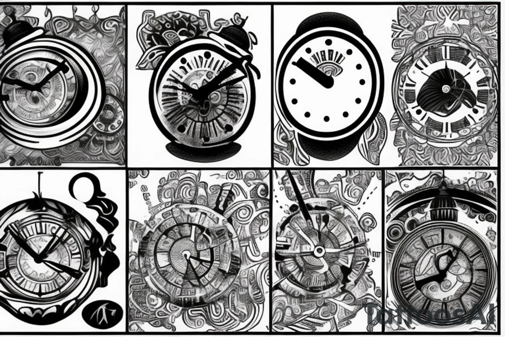Broken clock tattoo idea