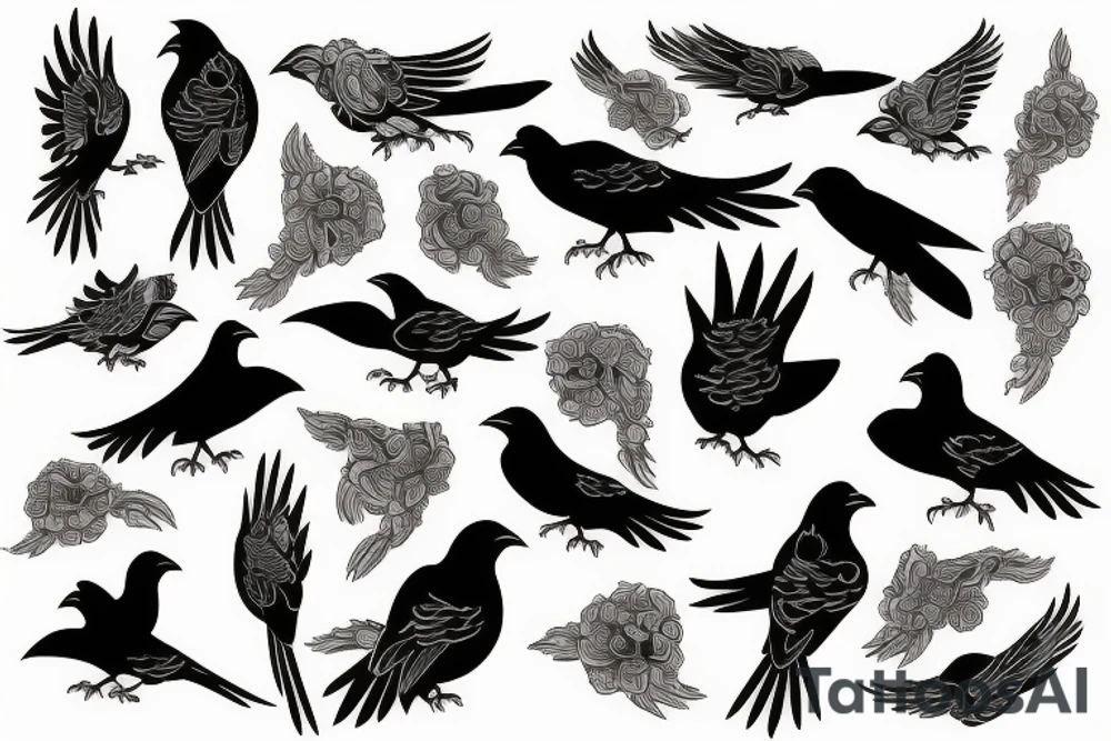 Crow Flying tattoo idea