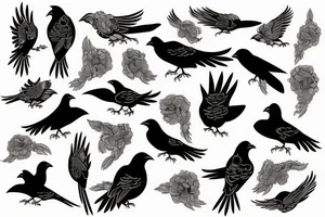 Crow Flying tattoo idea