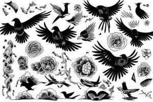 Crow Flying tattoo idea