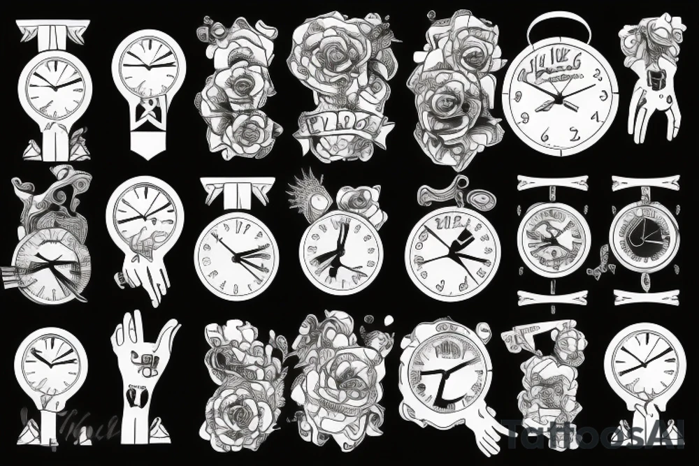 Broken clock with no hands tattoo idea