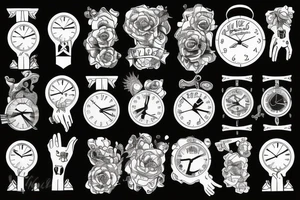 Broken clock with no hands tattoo idea