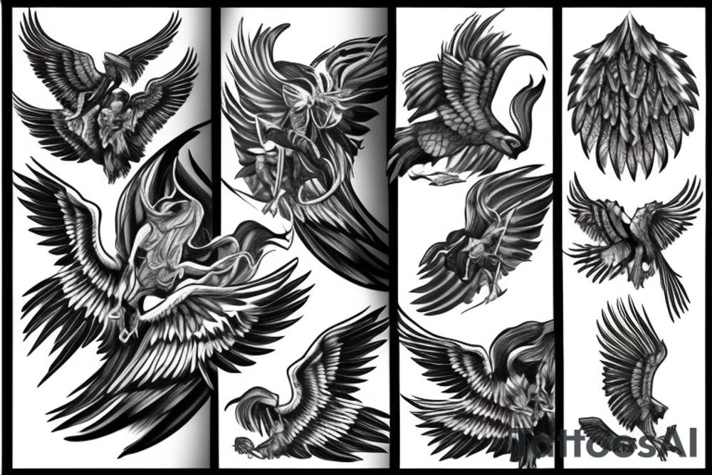 Phoenix flying with talons out tattoo idea