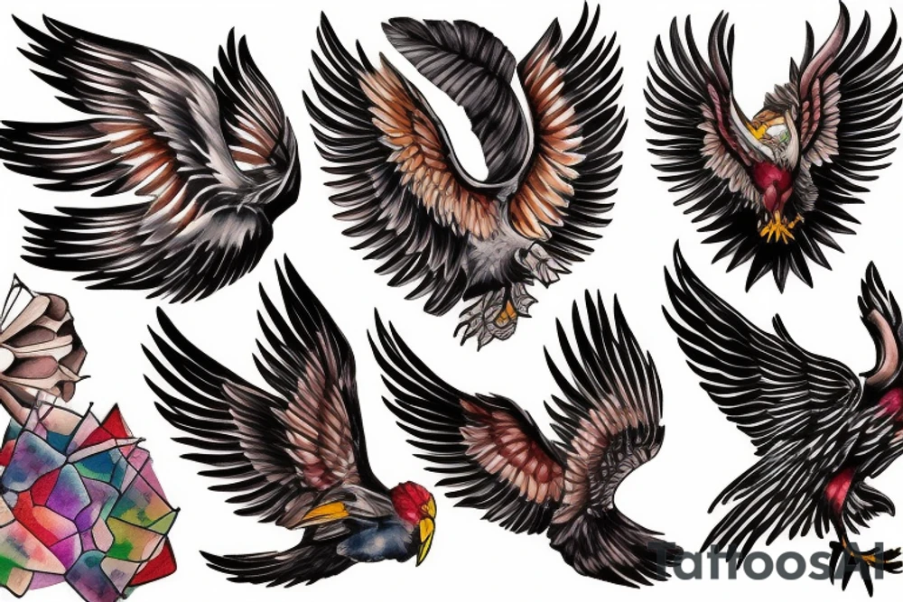Phoenix flying with talons out tattoo idea