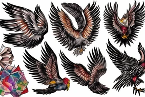 Phoenix flying with talons out tattoo idea