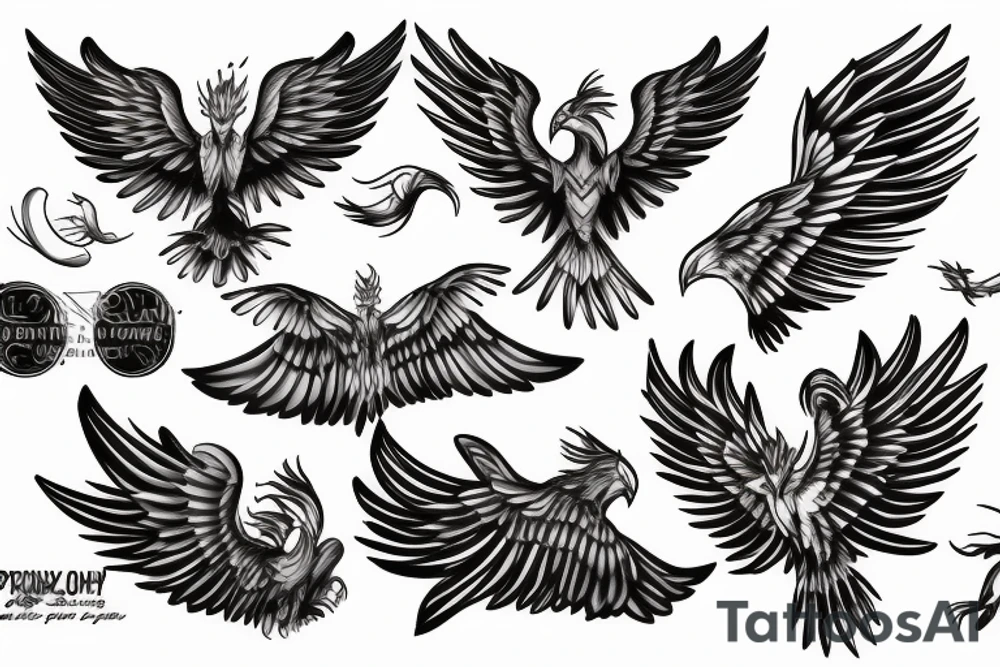 Phoenix flying with talons out tattoo idea