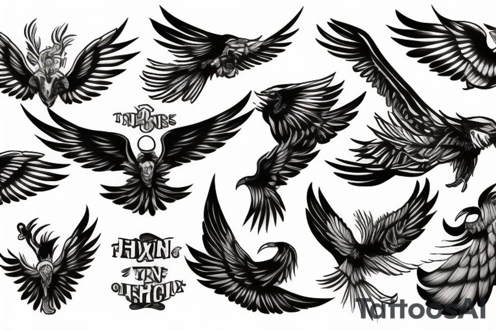 Phoenix flying with talons out tattoo idea