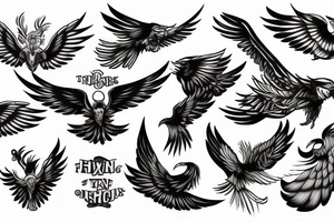 Phoenix flying with talons out tattoo idea