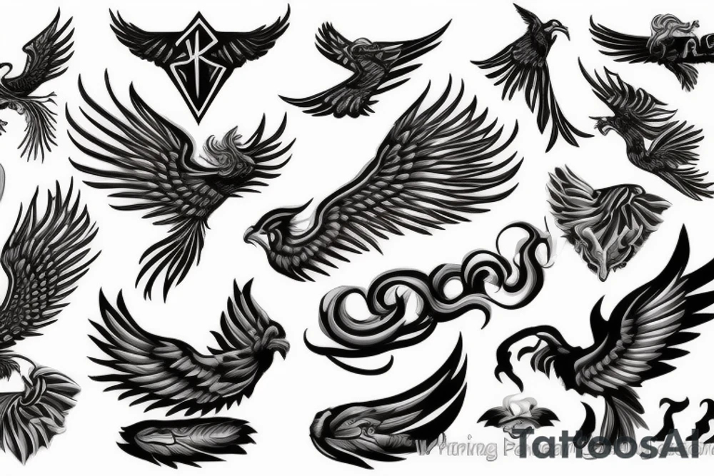 Phoenix flying with talons out fire tattoo idea