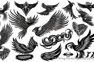 Phoenix flying with talons out fire tattoo idea