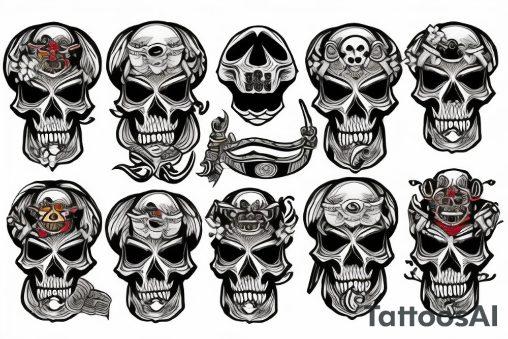 Skull Samurai tattoo idea
