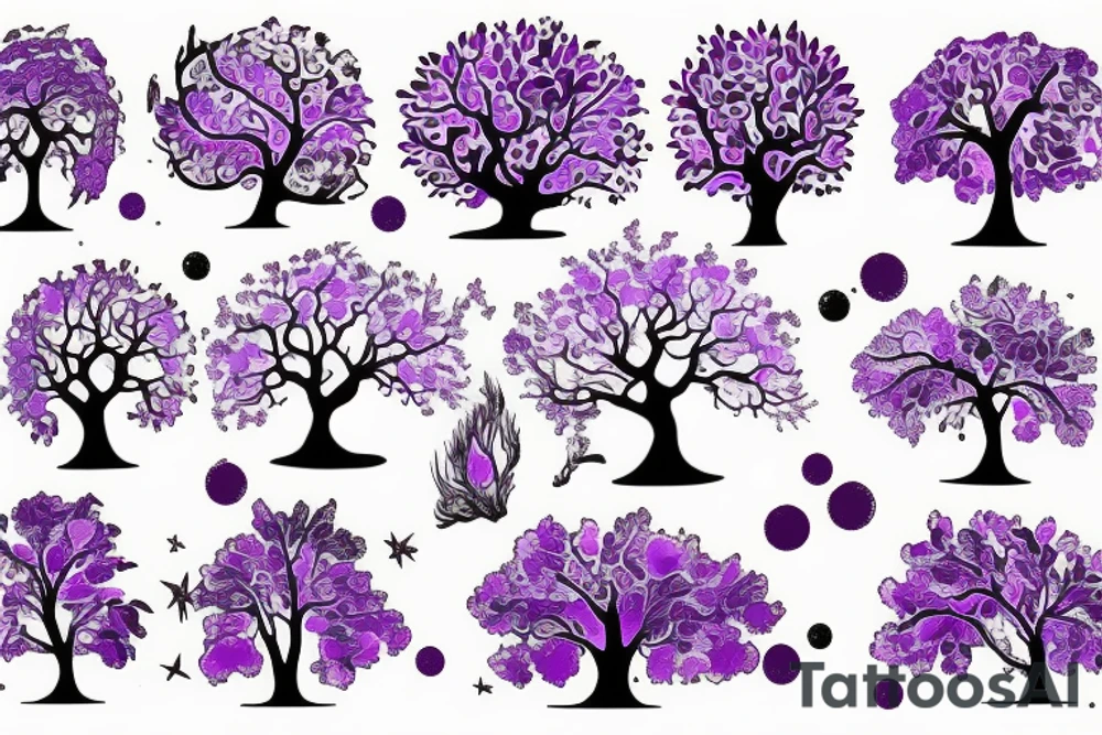 Purple tree holding up the world tattoo idea