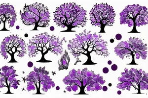 Purple tree holding up the world tattoo idea