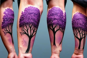 Purple tree holding up the world tattoo idea