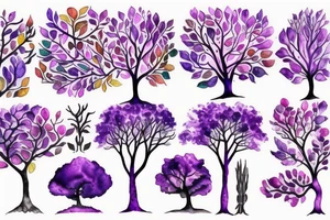 Purple tree holding up the world tattoo idea