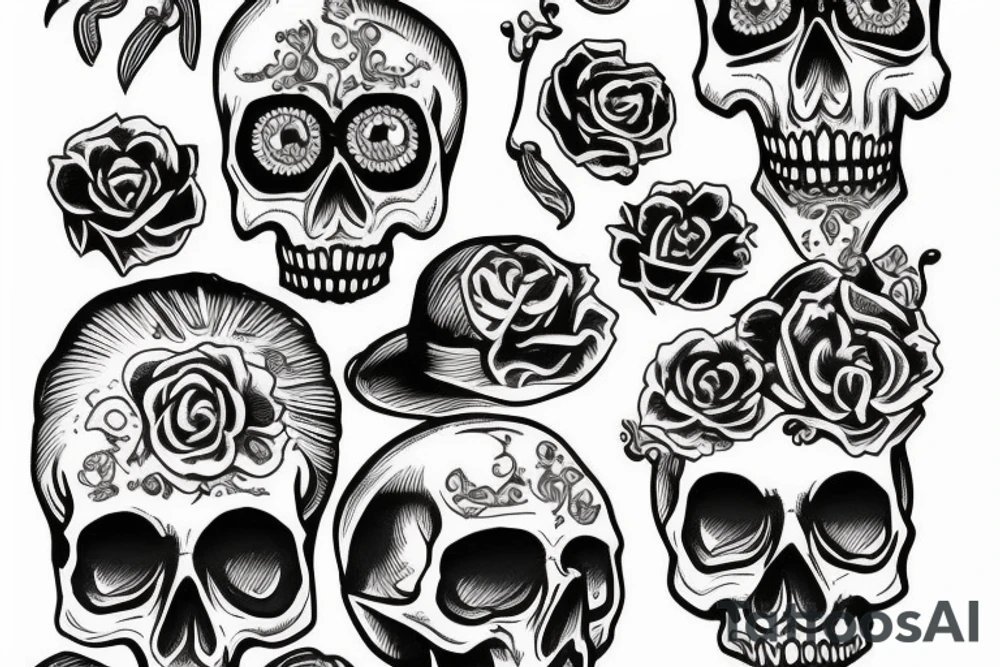 skull money tattoo idea