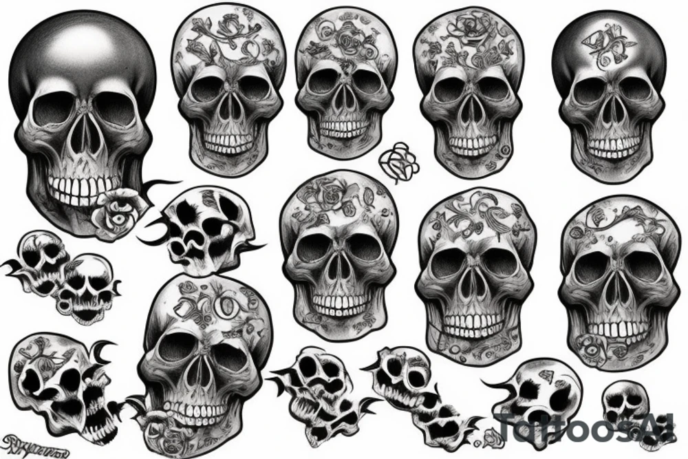 skull money tattoo idea