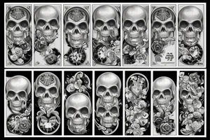 skull dollar bills tattoo idea