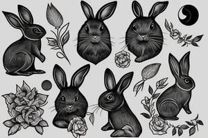 rabbit seeing the moon tattoo idea