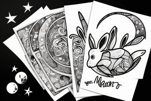 rabbit seeing the moon tattoo idea