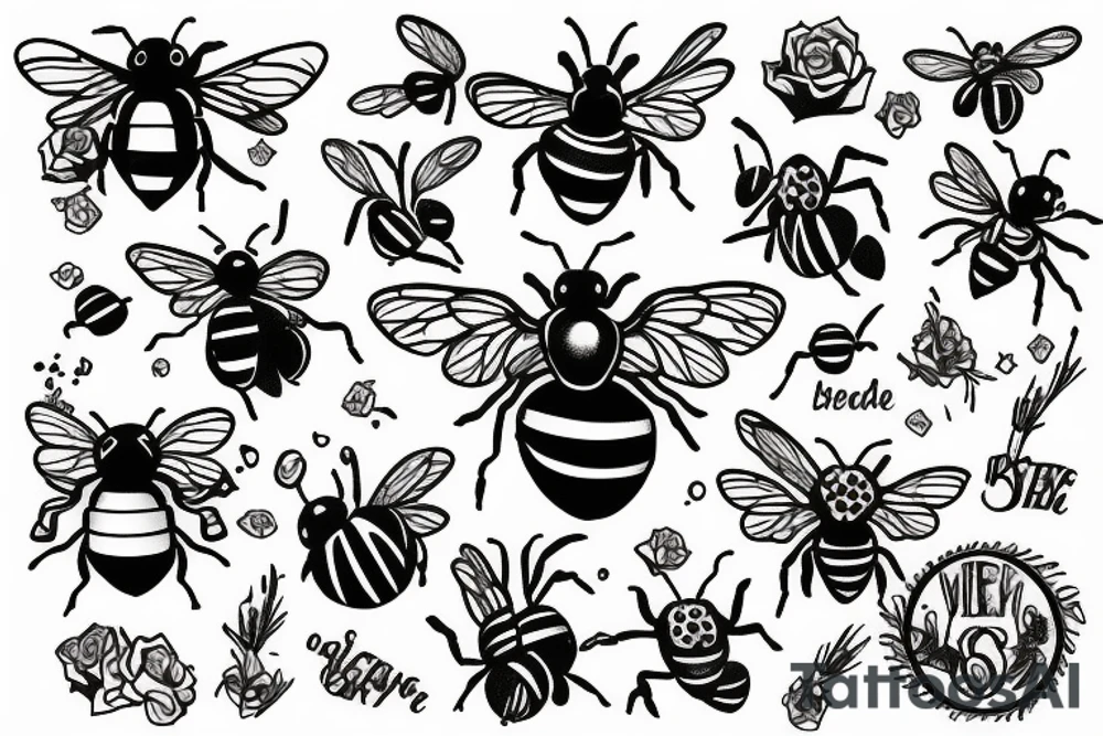 Bee in the present tattoo idea